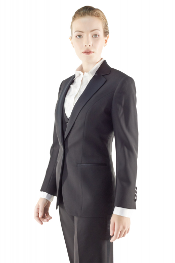 Womens bespoke black pant suits with vests | Custom Suits