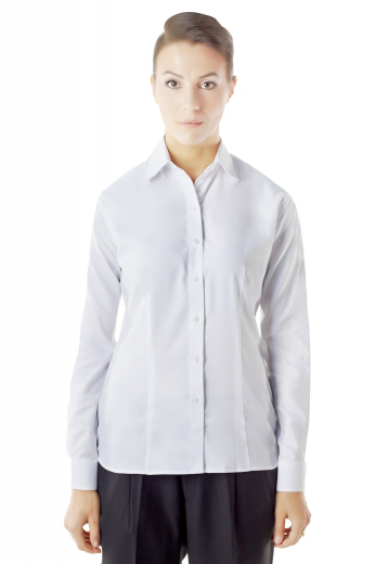 Handmade white shirts with impressive squared edges French cuffs. Suitable for summers, these lightweight custom tailored cotton shirts highlight Ainsley collars and matching tailor made front buttons.