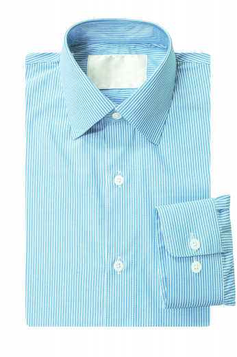 Order online this made to measure classic slim fit no pocket mens dress shirt with custom made Ainsley collar placket front and bespoke Barrel cuffs.