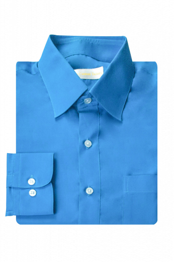 This stylish mens handmade dark sky blue cotton shirt is a super comfortable everyday office wear. This mens tailor made slim fit dress shirt has a semi spread collar with 3 inch wide collar points. With an array of iconic features like rounded barrel cuffs and a placket front, this mens bespoke cotton business shirt can also be worn to interviews and board meetings. You can buy this custom made slim fit business shirt with a plain back and a standard button on the left at My Custom Tailor for a stunning work look.