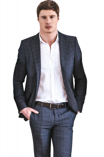 This men's pant suit is tailor made in a fine wool blend and cut to a slim fit, perfect for all formal occasions. It features a single breasted button closure and notch lapels